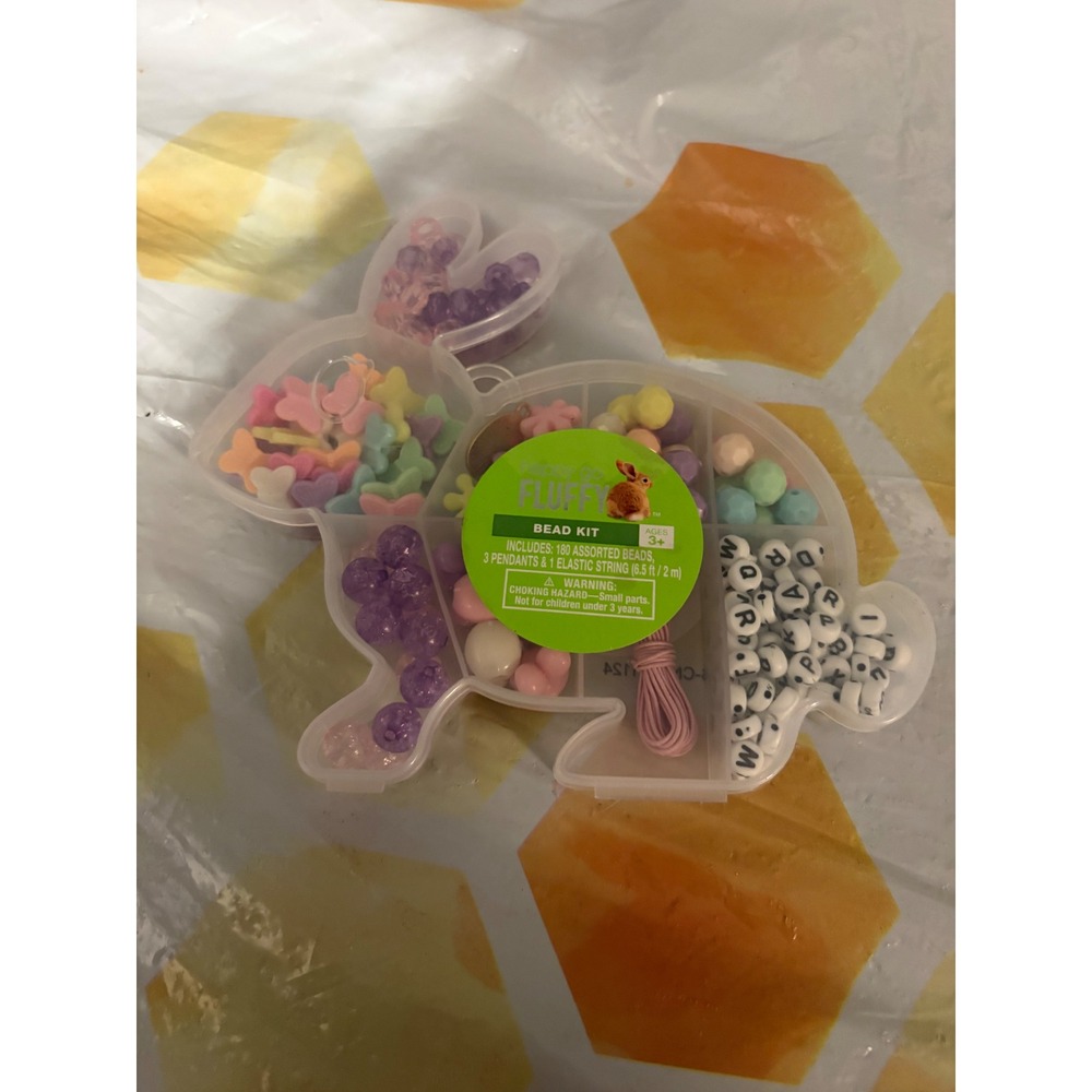 Walgreens Ready Go Fluffy Bunny Bead Kit 180pc Alphabet Butterfly Pendants NEW